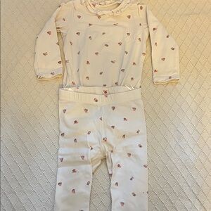 H&M Cream Set with Pink Floral Accents